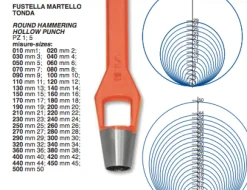 Fustella a Martello Rotonda Per Fori su Cuoio Pelle Gomma Tessuto - Foro da 1mm a 45mm