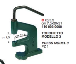 Torchietto in Ferro 3 Torchio per Montare Bottoni Automatici Occhielli