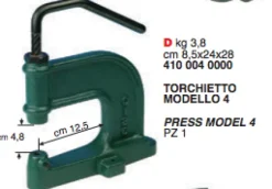 Torchietto in Ferro n.4 Torchio per Montare Rivetti Bottoni a Pressione