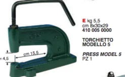Torchietto in Ferro n.5 Torchio per Montare Rivetti Bottoni Automatici